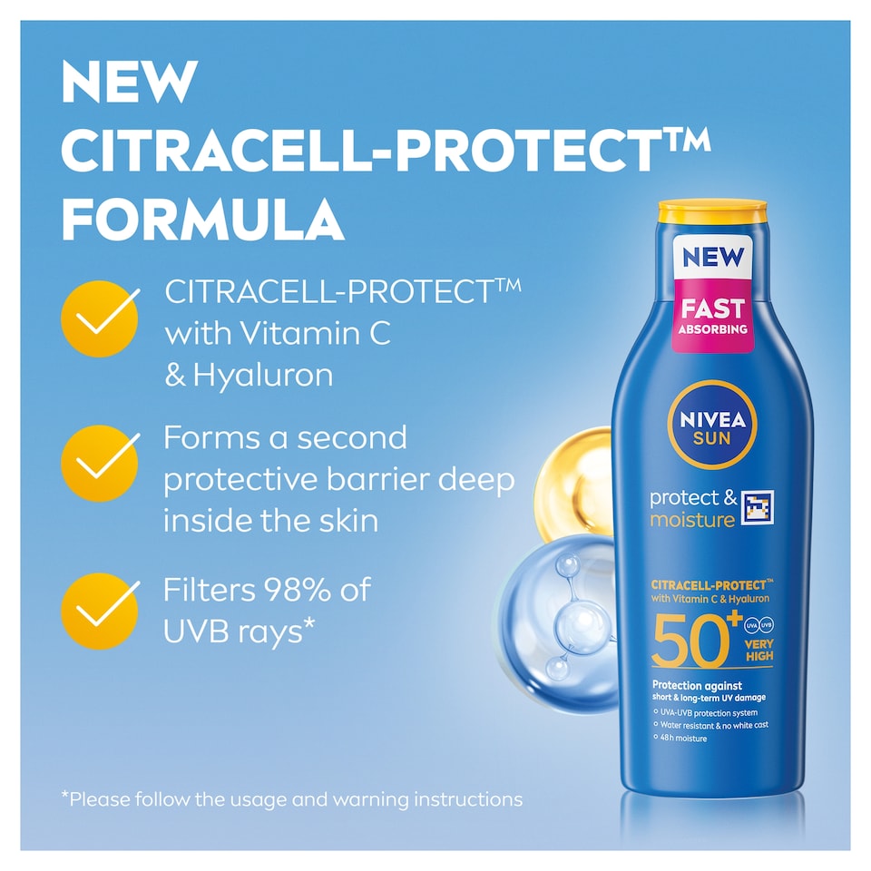 image 1 of NIVEA SUN Protect & Moisture Sun Lotion SPF50+ 200ml