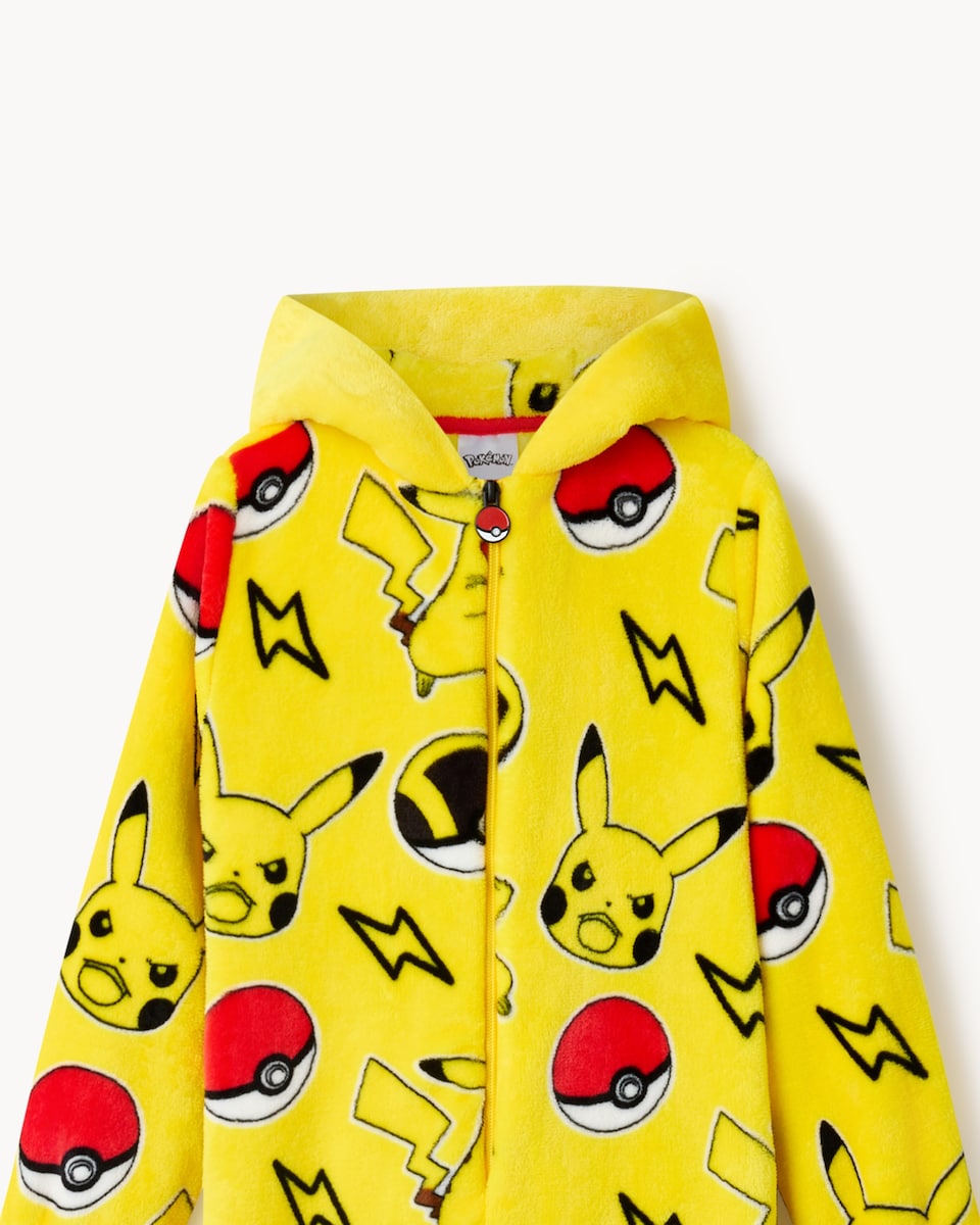 image 1 of Pokémon Pikachu Fleece Onesie in Yellow