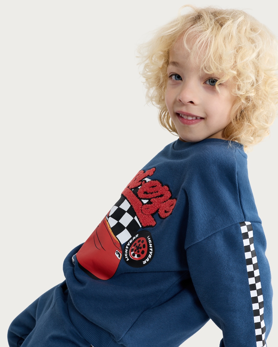 image 1 of Disney Lightning McQueen Cotton Rich Sweatshirt and Joggers Set in Blue