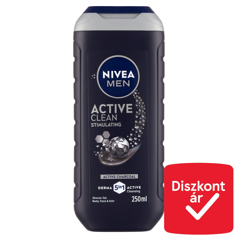 NIVEA MEN Active Clean Stimulating tusfürdő testre, arcra, hajra 250 ml  1. kép
