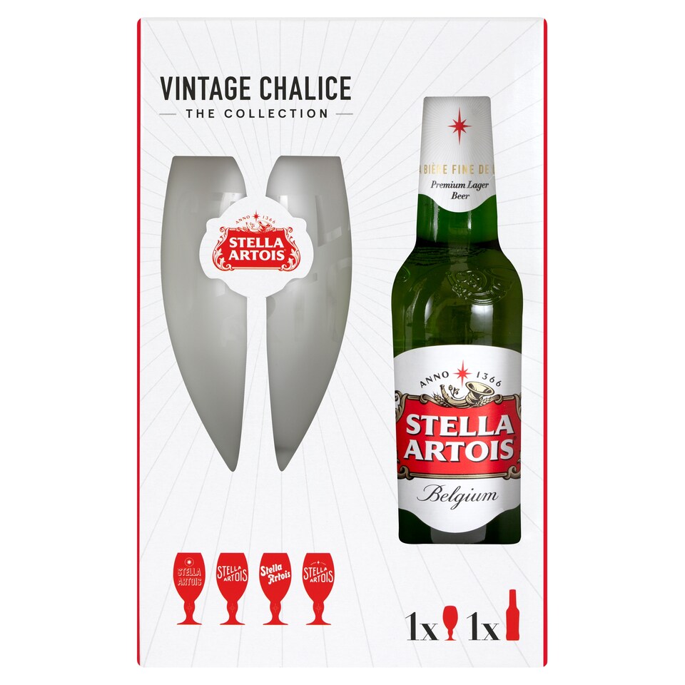 Stella Artois Lager & Chalice Glass Gift Set