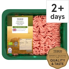 Tesco Organic British Lamb Mince 20% Fat 400G