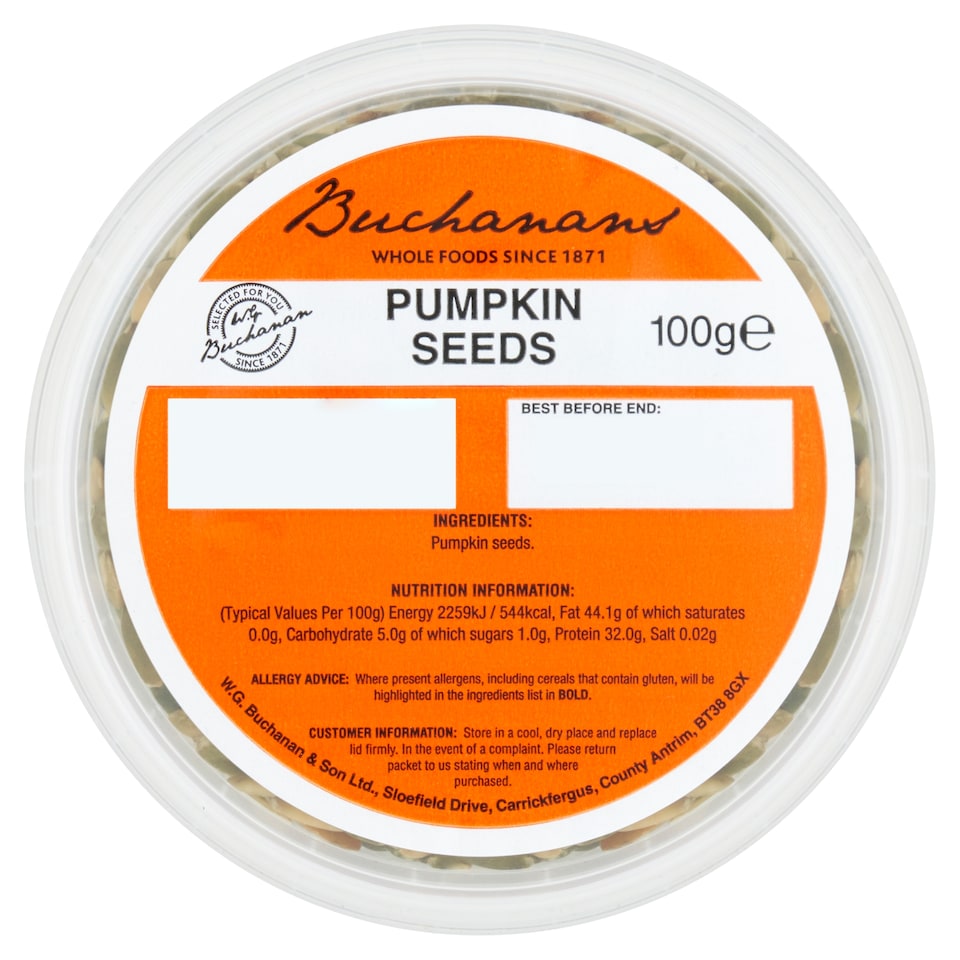 Buchanans Pumpkin Seeds 100G
