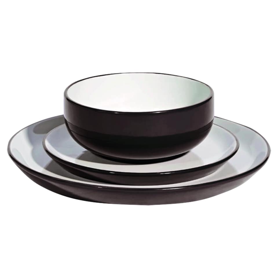 image 1 of Tesco Home Aura fekete étkészlet 12 db-os