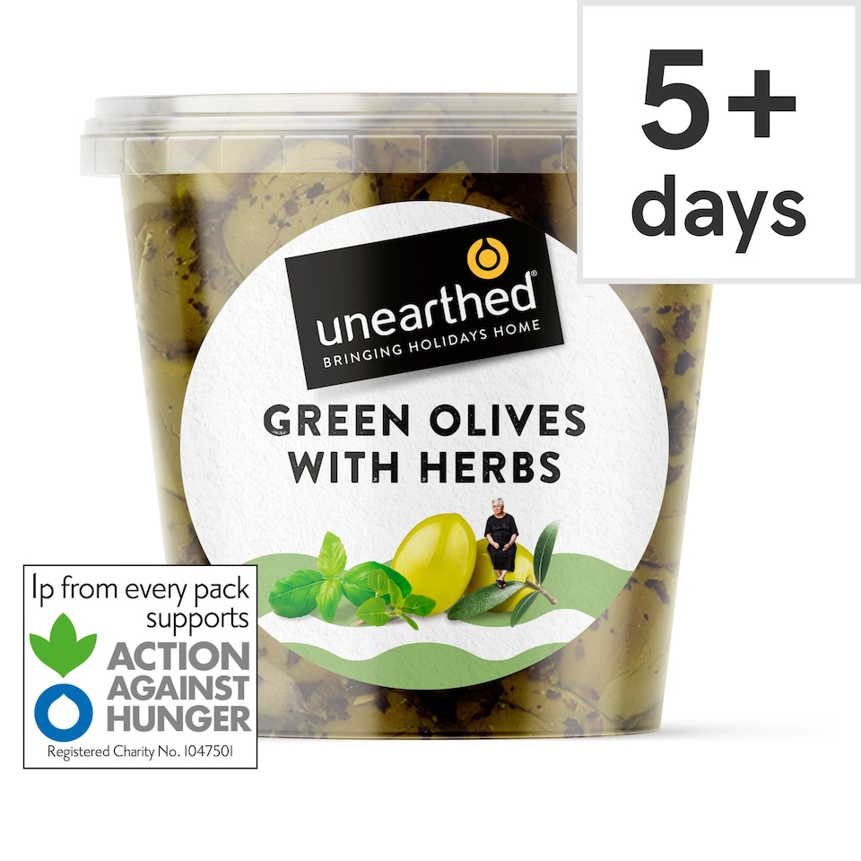 Unearthed Green Olives with Herbs 342g 