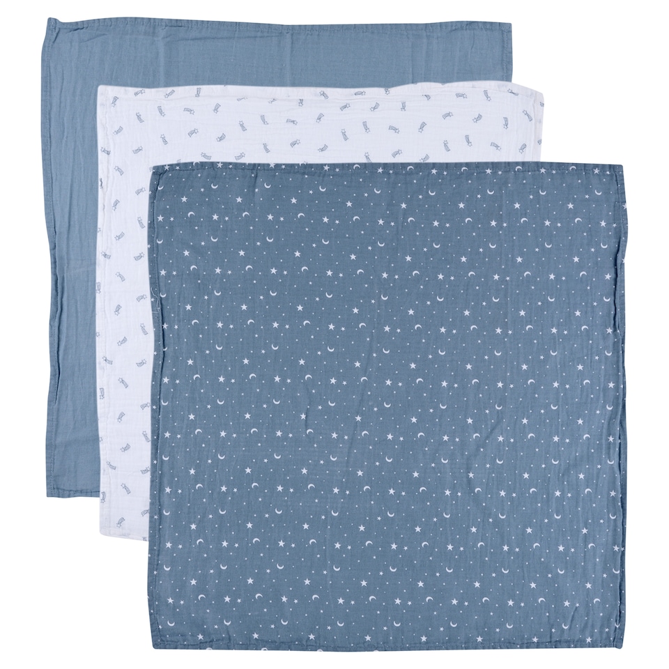 image 1 of F&F Home Star Gazer Muslins 3PK