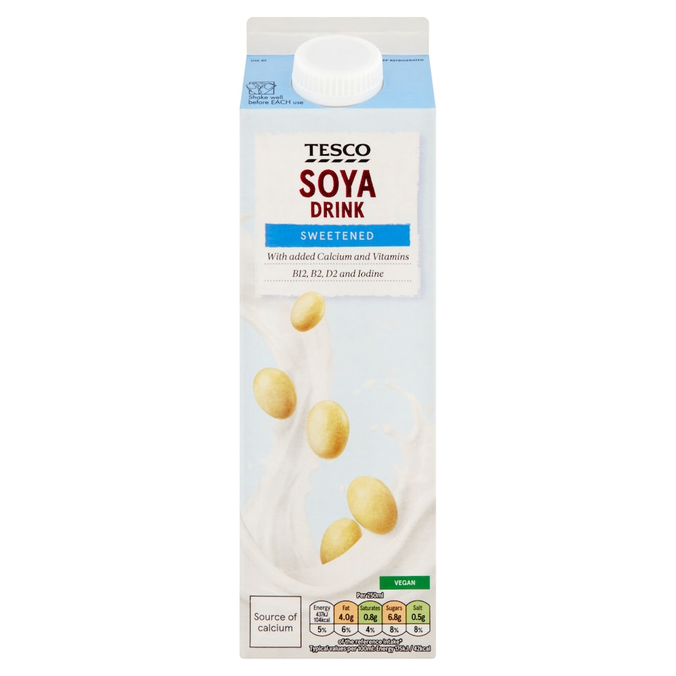 Tesco Sweetened Soya Drink 1L