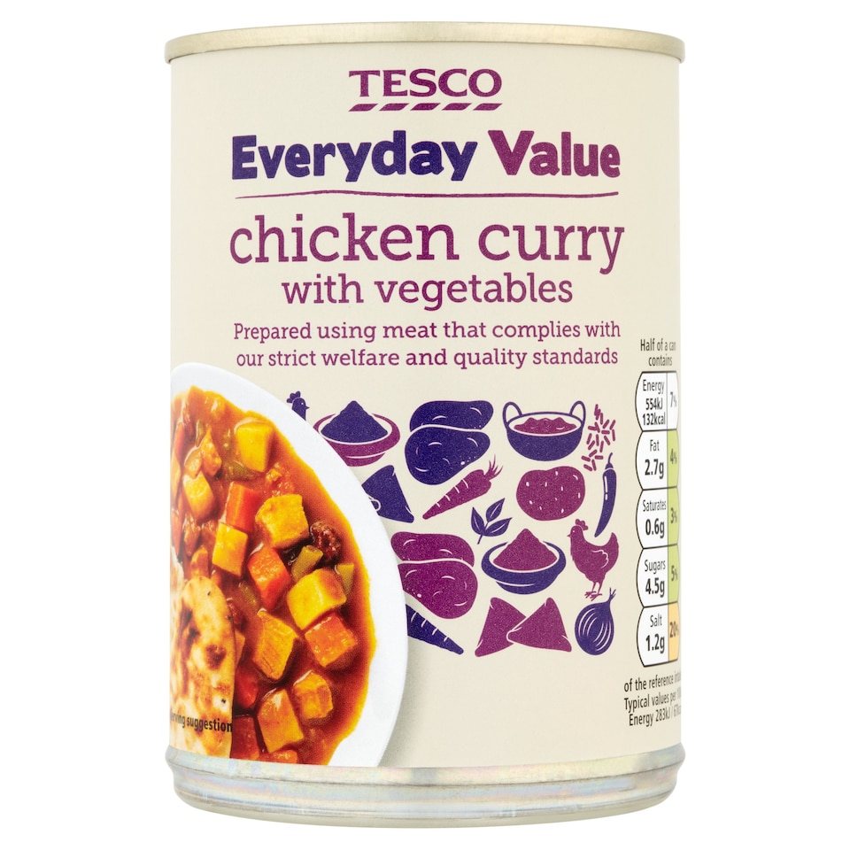 Tesco Every Day Value Chcken Curry 392G Tesco Groceries
