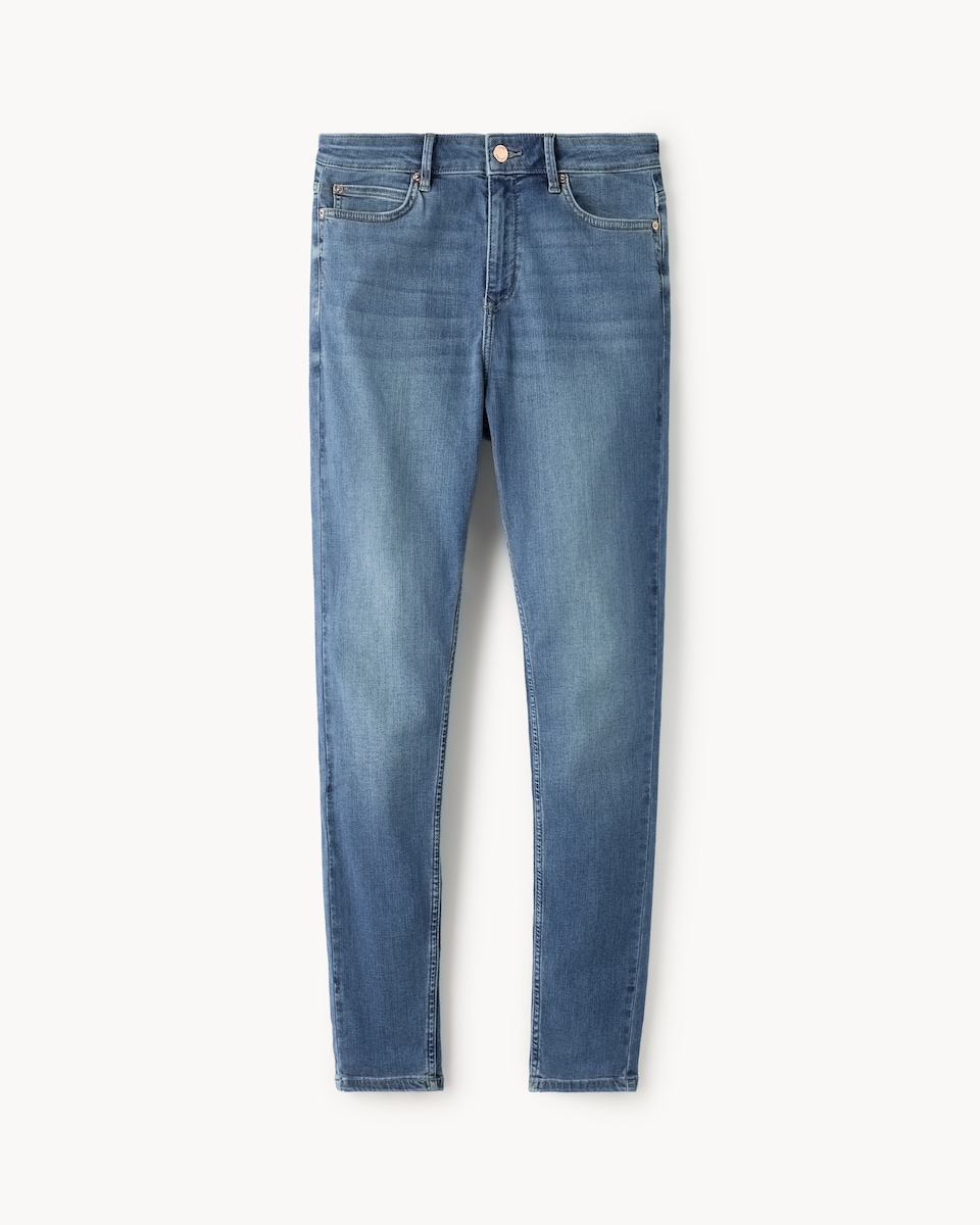 image 1 of F&F Contour High Rise Skinny Jeans in Navy
