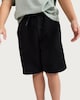 image 2 of F&F Boys Cotton Rich Drawstring Shorts in Black