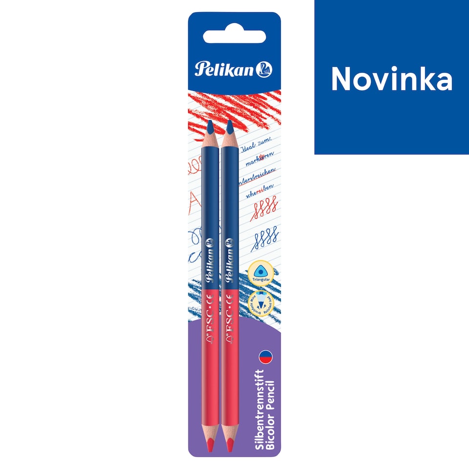 Pelikan Ceruzka hrubá obojstranná červená-modrá 2 ks