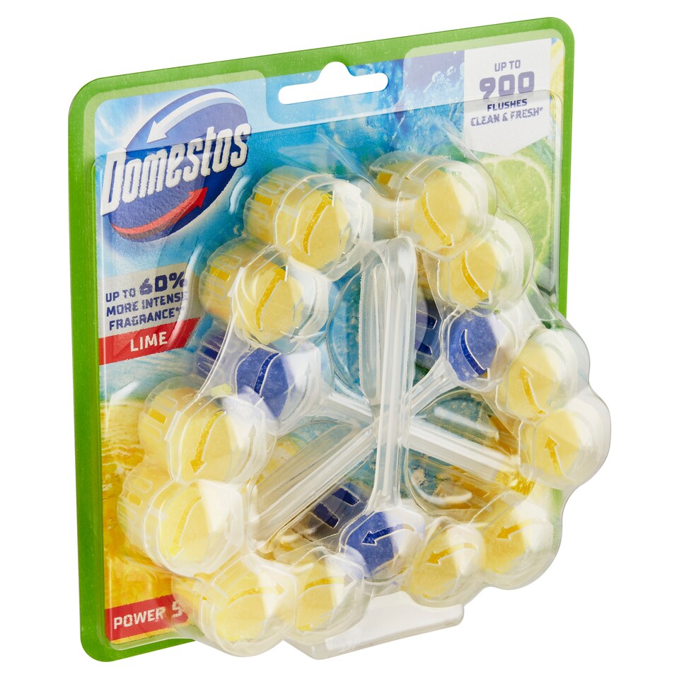 image 1 of Domestos Power 5 Lime Solid Toilet Block 3 x 50g