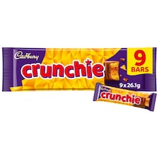 Cadbury Crunchie Chocolate Bar 9 Pack Multipack 234.9g
