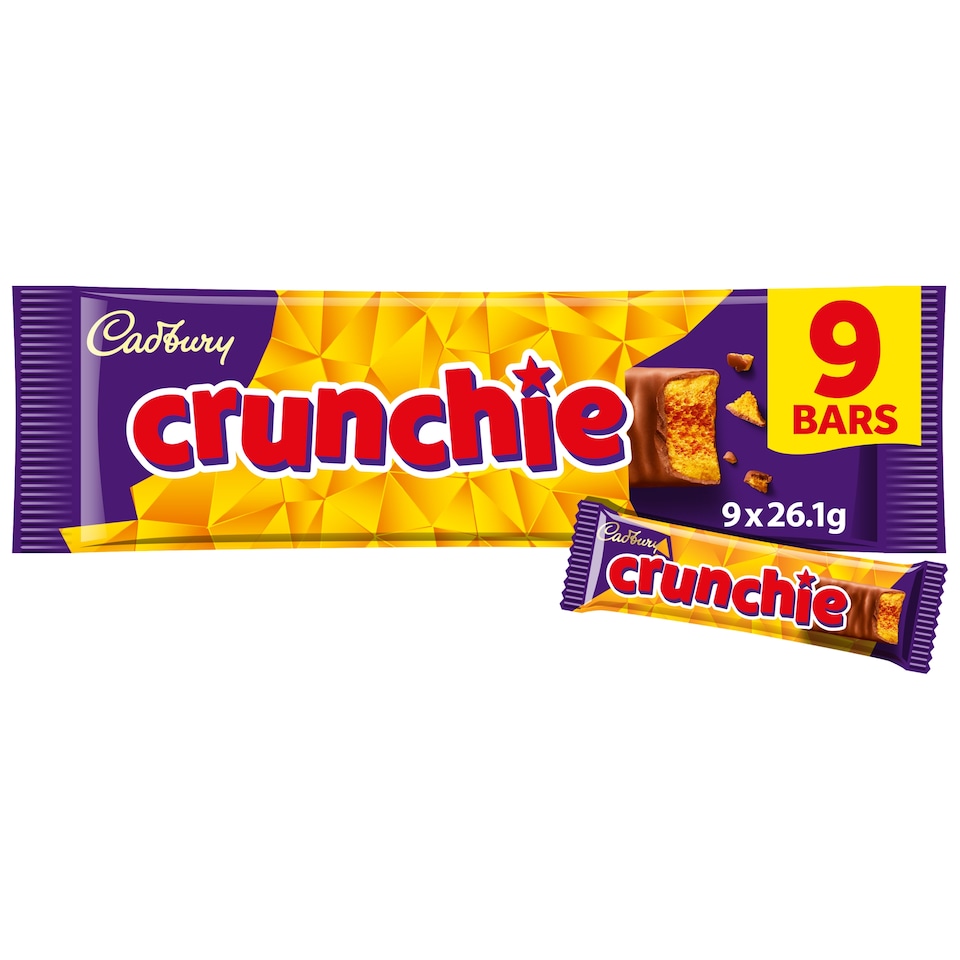 Cadbury Crunchie Chocolate Bar 9 Pack Multipack 234.9g
