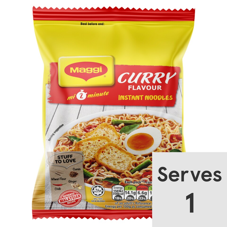 image 1 of Maggi 2 Minute Curry Flavour Instant Noodles 79g
