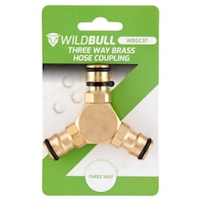WildBull WBG3CT Three Way Brass Hose Coupling