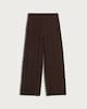 image 4 of F&F Cotton Rich Crinkle Textured Wide Leg Trousers in Chocolate