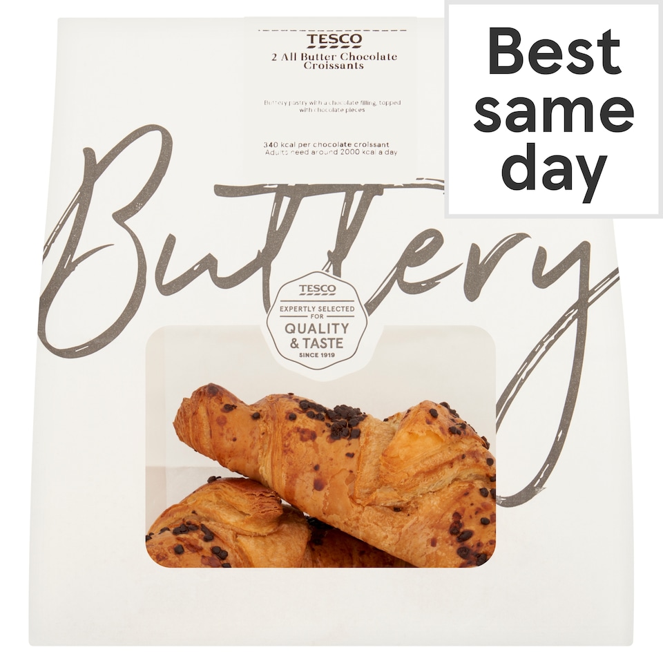 image 1 of Tesco All Butter Chocolate Croissant 2 Pack