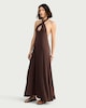 image 1 of F&F Draped Halterneck Maxi Dress in Mink