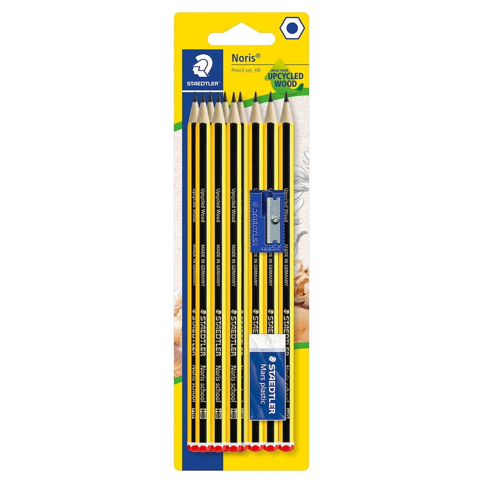image 1 of Staedtler Stationery 10HB Noris Pencils with Eraser and Sharpener