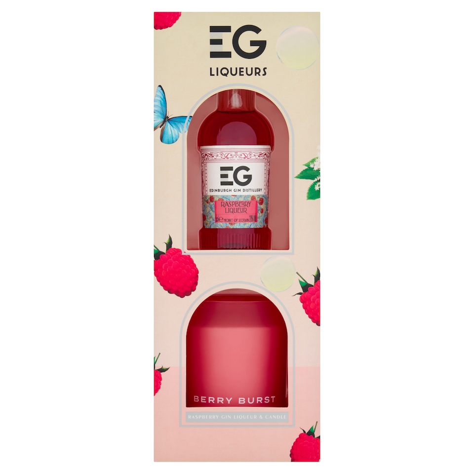 Edingburgh Raspberry Gin Liqueur & Scented Candle Set