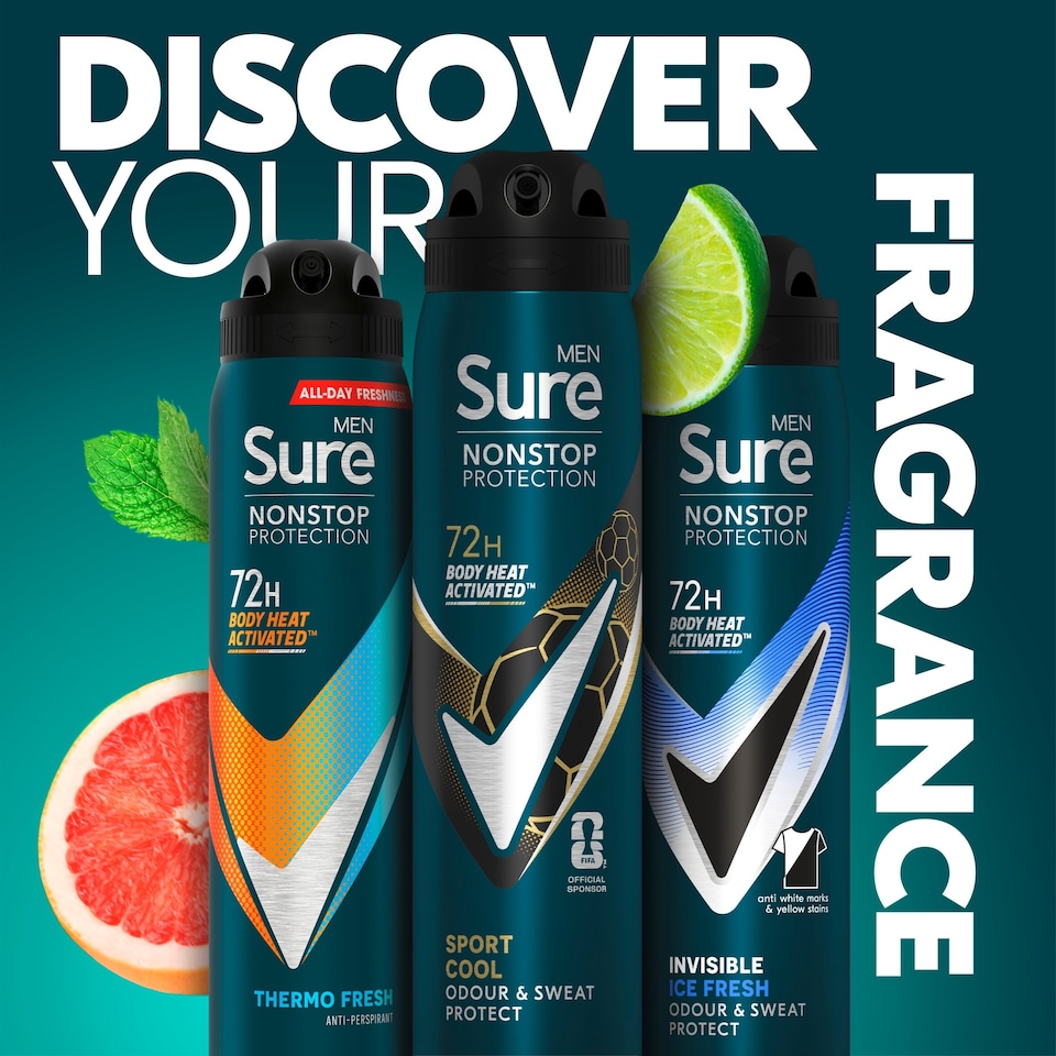 image 1 of Sure Men Sport Cool 72h Antiperspirant Deodorant 250ml
