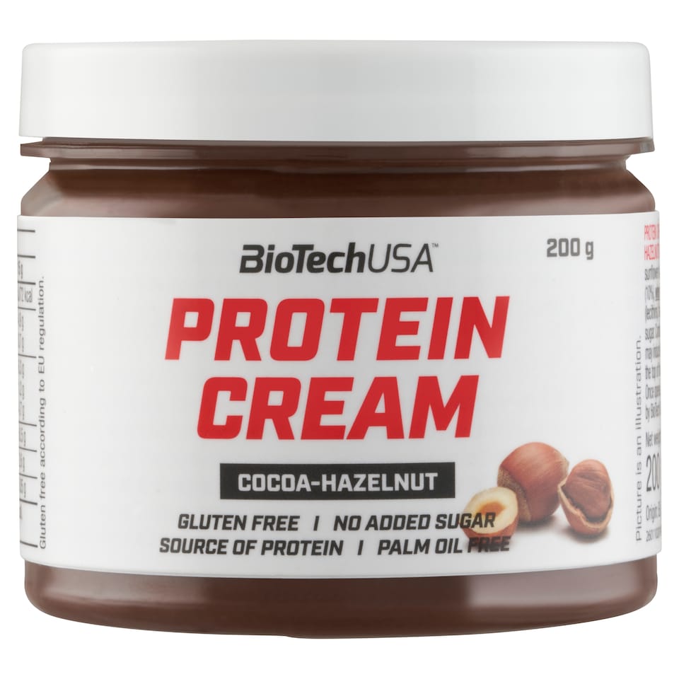 BioTechUSA Protein Cream kakaós, fehérje tartalmú kenhető krém mogyoróval és édesítőszerrel 200 g  1. kép