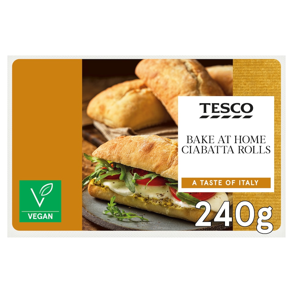 Tesco Bake at Home Ciabatta Rolls 4 pack