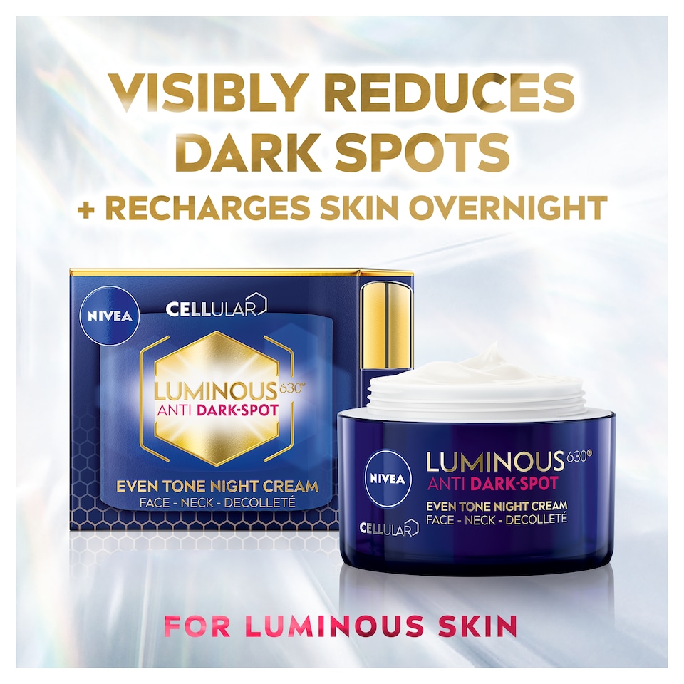 image 1 of NIVEA Luminous 630 Anti Dark Spot Night Cream Moisturiser 50ml