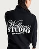 image 1 of F&F Active AFTERCLASS Slogan Half Zip Sweatshirt in Black