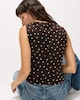 image 4 of F&F Polka Dot Slash Neck Vest in Multi Brown