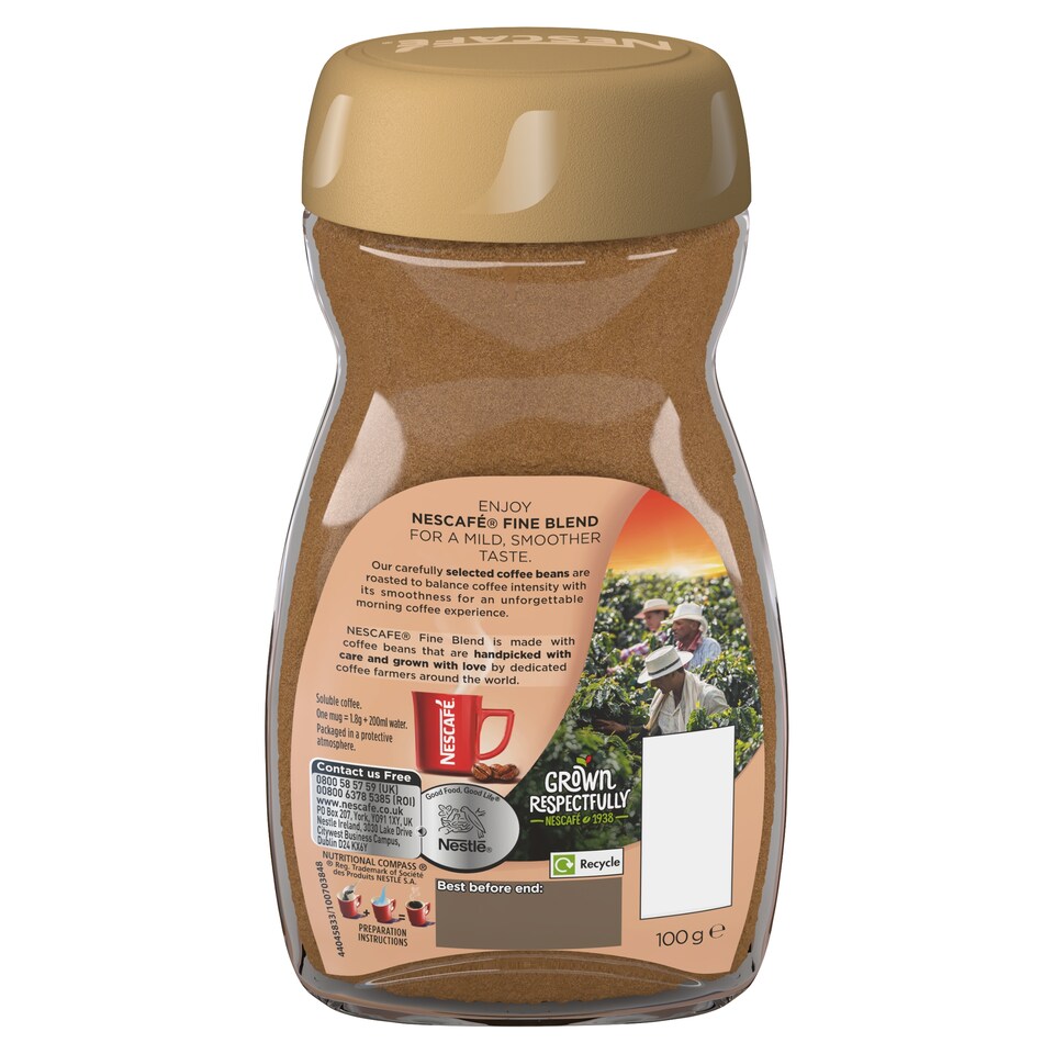image 1 of Nescafe Fine Blend Instant Coffee 100G