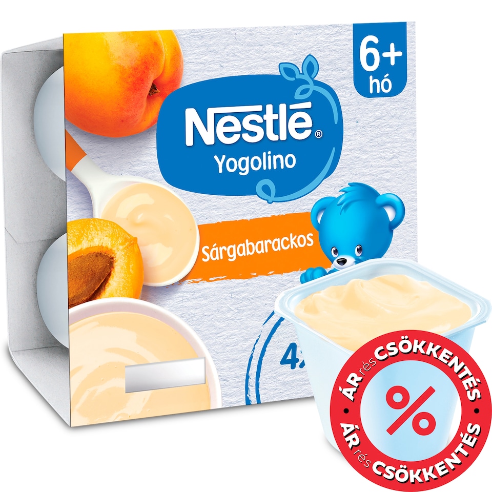 image 1 of Nestlé Yogolino Milk Based Baby Dessert with Apricot 6+ Months 4 x 100 g (400 g)