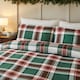 image 3 of Silentnight Brushed Green Tartan Duvet Set Double