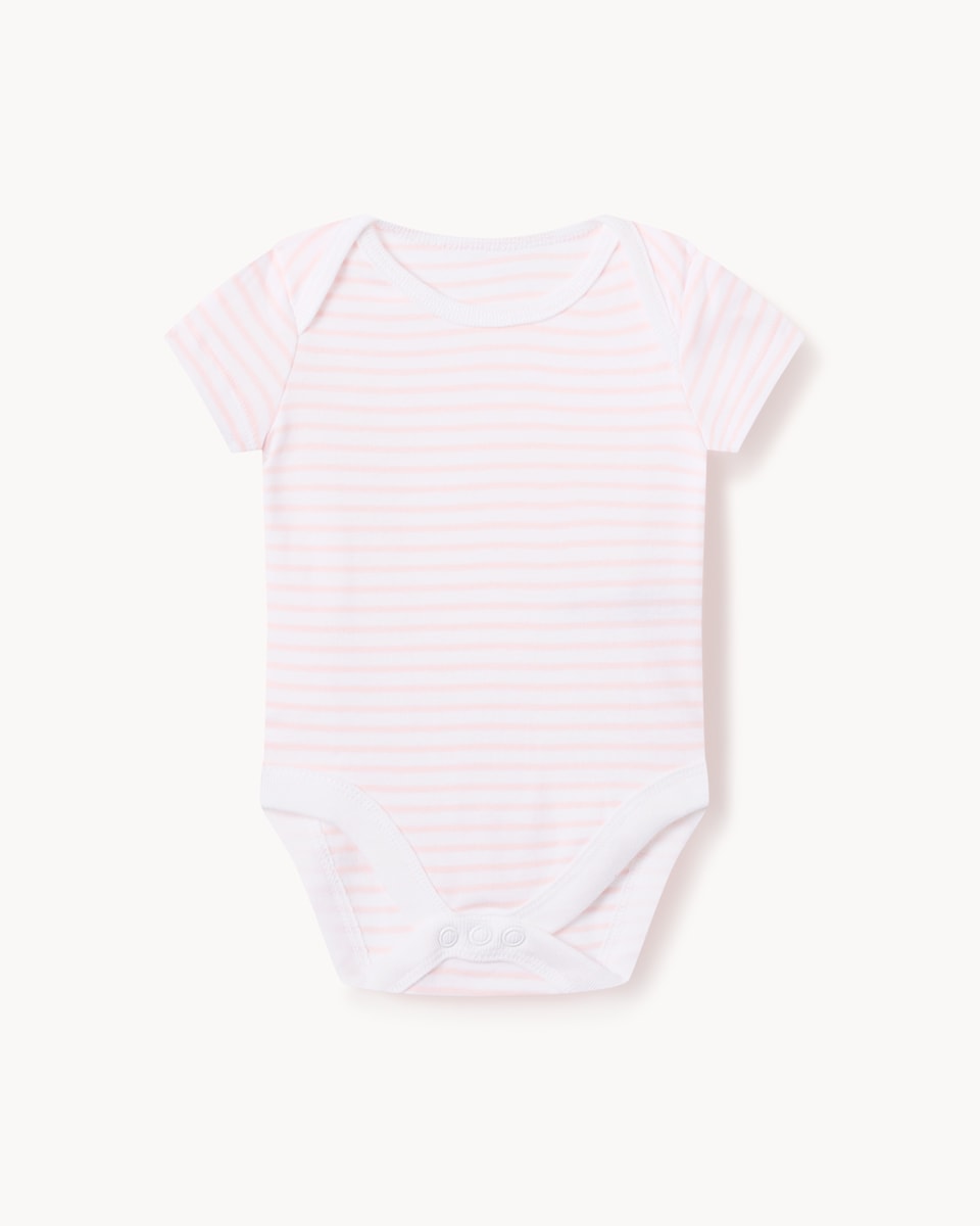 image 1 of F&F Baby 5-Pack Pure Cotton Short Sleeved Bodysuits in Pink