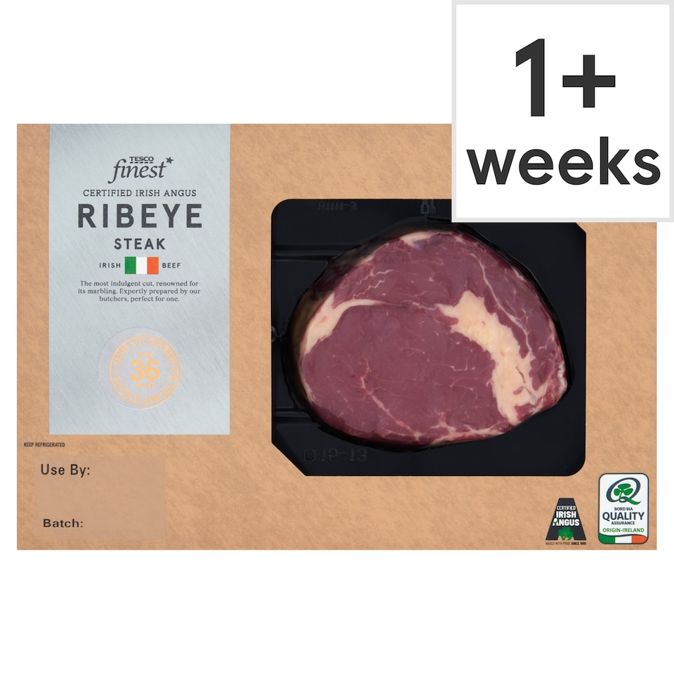 Tesco Finest Certified Irish Angus 10oz Rib Eye Steak 284g