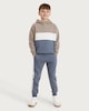 image 2 of F&F Boys Cotton Rich Colour Block Drawstring Joggers in Blue