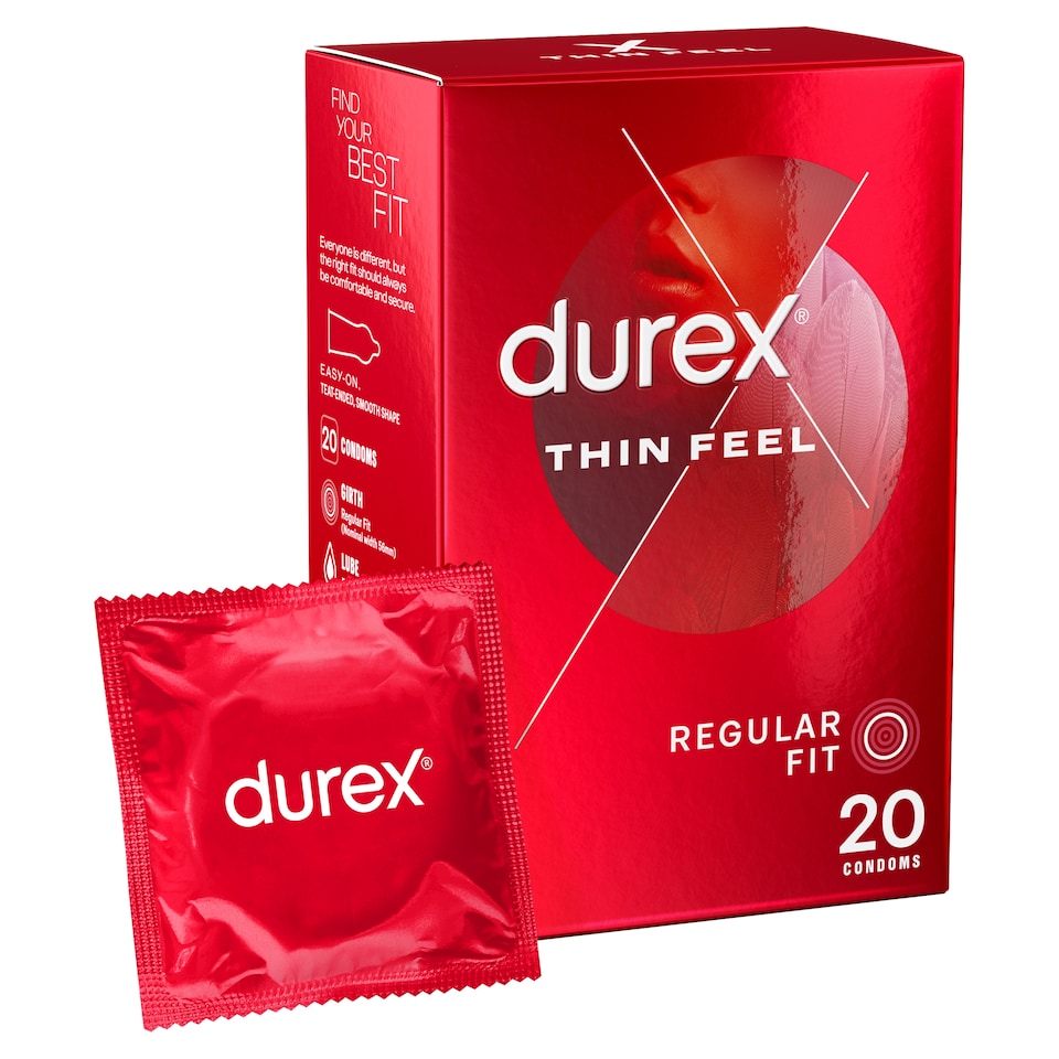 image 1 of Durex Thin Feel Condoms Enhanced Sensitivity Regular Fit 20 Pack