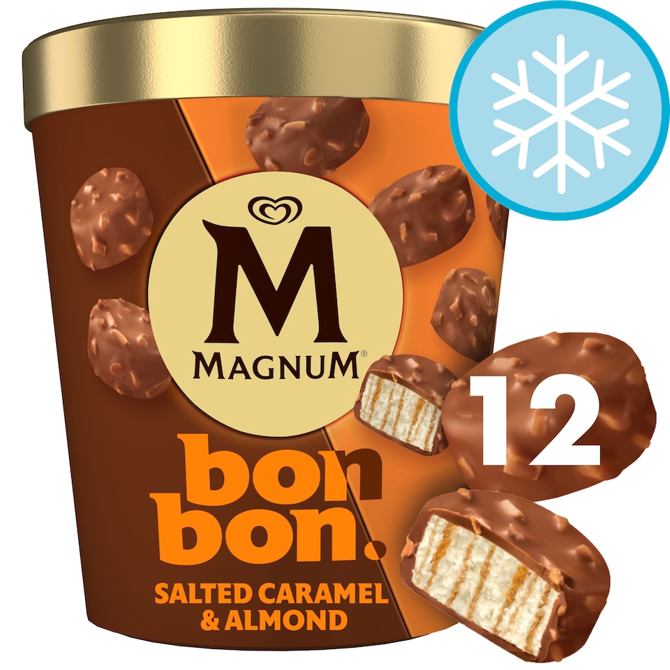 image 1 of Magnum Bonbon Salted Caramel & Almond Ice Cream Frozen Snack 204ml
