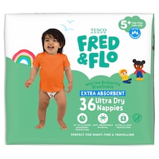 Fred & Flo 36 Ultra Dry Nappies 5+