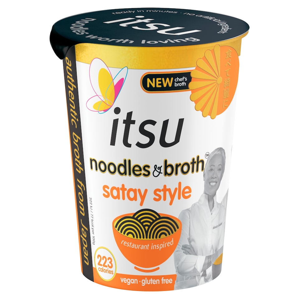 itsu satay style instant noodles & broth pot 66g