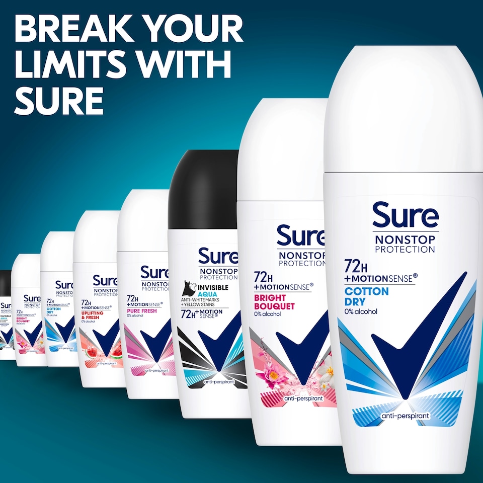 image 1 of Sure 72h Cotton Dry Roll-On Antiperspirant Deodorant 50ml