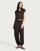 image 2 of F&F Satin Drawstring Hem Sleeveless Co-ord Top in Chocolate