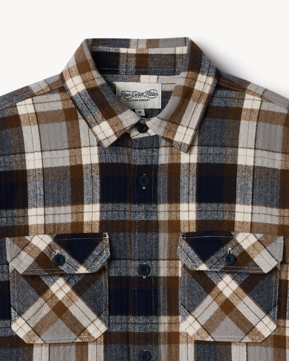 image 1 of RDA Pure Cotton Check Shirt in Blue