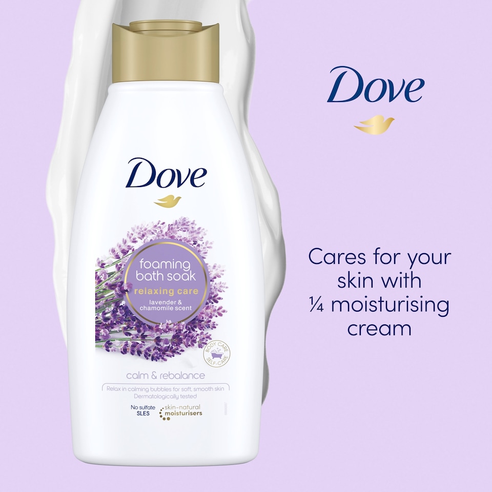 image 1 of Dove Relaxing Care Lavender & Chamomile Bath Soak Bubble Bath 450ml