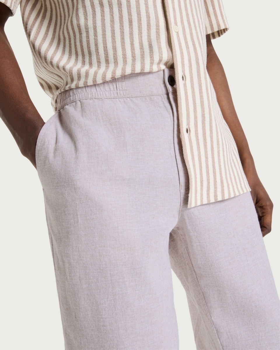 image 1 of F&F Linen Rich Chino Trousers in Ecru