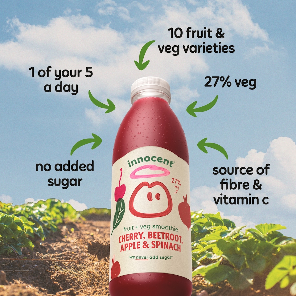 image 1 of innocent Beetroot, Apples, Cherries and Spinach Smoothie 750ml