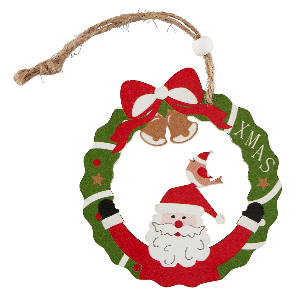 Mobil Digital fa téli koszorú különböző figurákkal dekoráció 11 cm