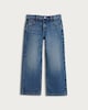 image 4 of F&F Girls Embellished Wide Leg Jeans in Dark Blue