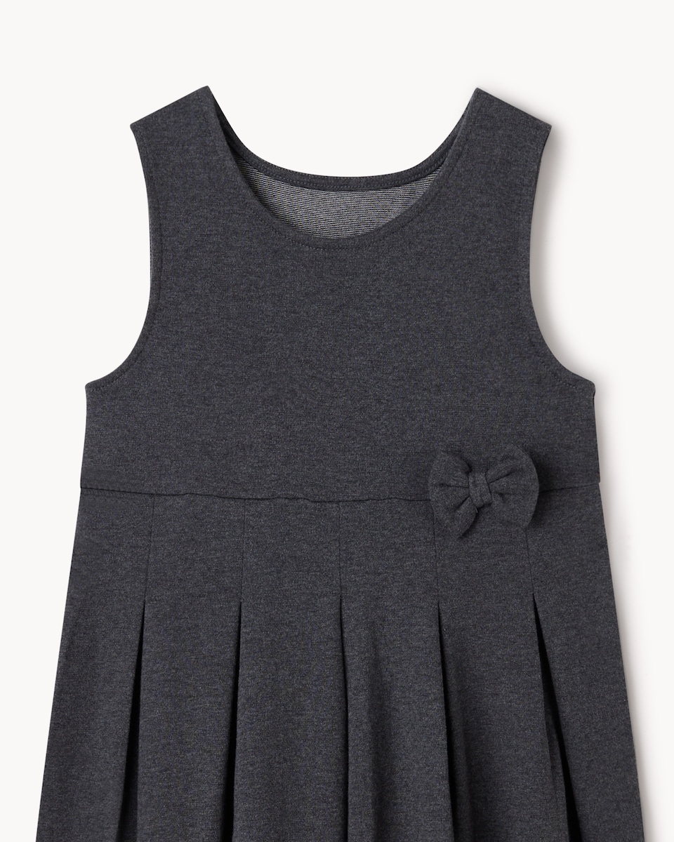 image 1 of F&F School Girls Cotton Rich Pinafore Dress in Grey
